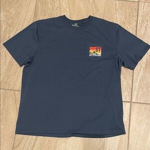 Southern Tide Navy Tee with Sunset Graphic Pocket